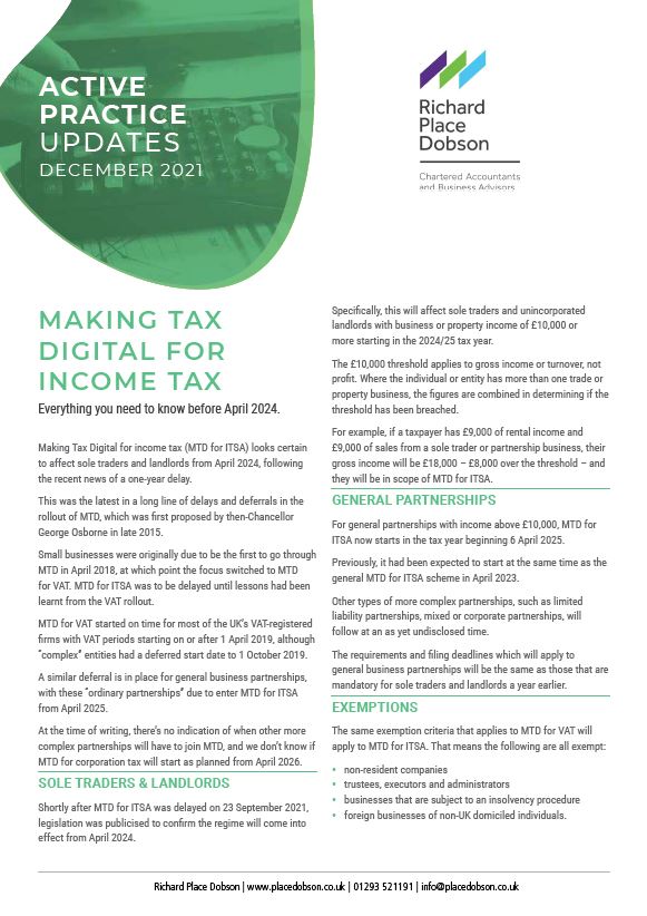 Making Tax Digital for Income